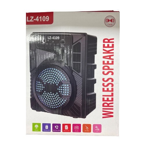 Speaker Bluetooth Portable Karaoke + Mic Speaker TWS Super Bass - Lz-4109